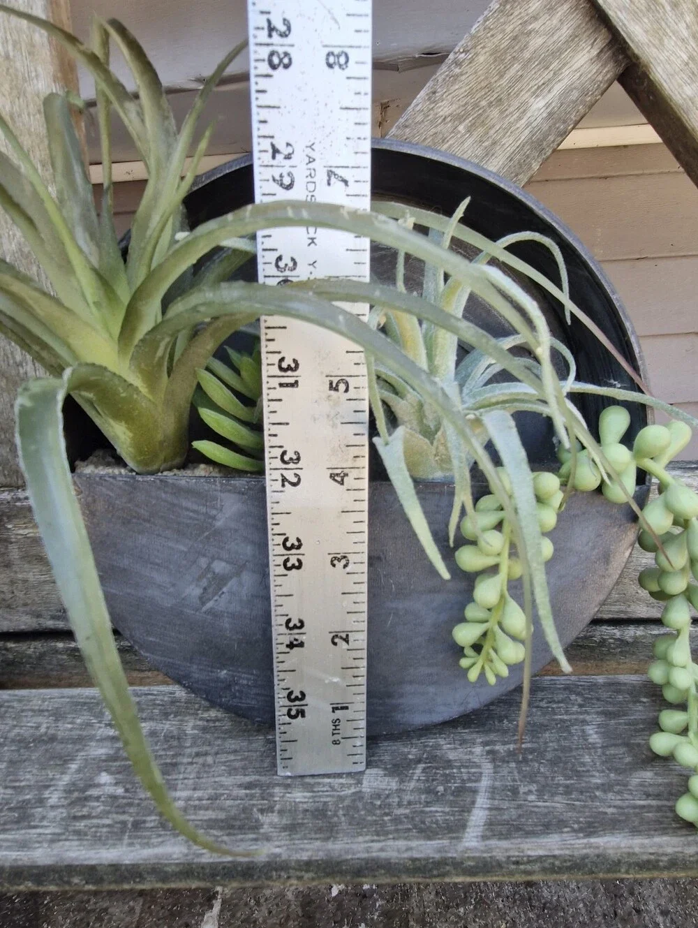 Hobby Lobby Set of 3 Metal Half Moon Wall Planters w/ Faux Succulents Home Decor